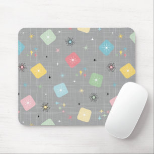 Retro verstreutes Atom-Stern-Explosion-Muster Mousepad
