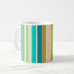Retro vertikale rosa türkise und pfirsichfarbene S Kaffeetasse