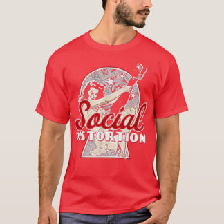 Retro-Verzerrung von Rock-Bands verzerrt Musik T-Shirt