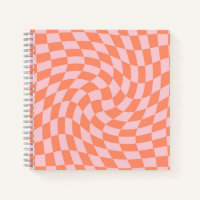 Retro-verzierte Pastell Coral Pink-Karos geprüft