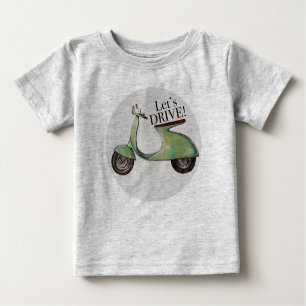 Retro Vespa "ließ uns fahren " Baby T-shirt