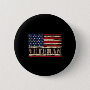 Retro Veteran Fettschrift USA-Flagge Vatertag Button