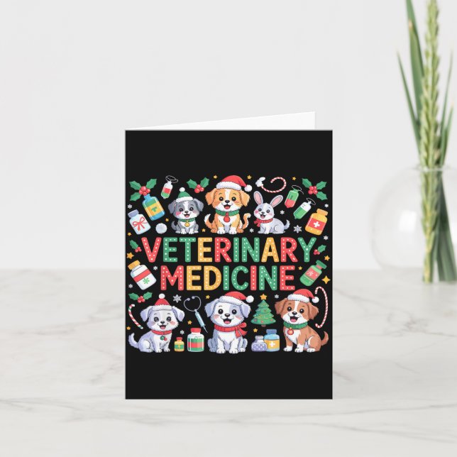 Retro Veterinary Medicine Vet Tech Cat Dog Lover C Karte (Vorderseite)