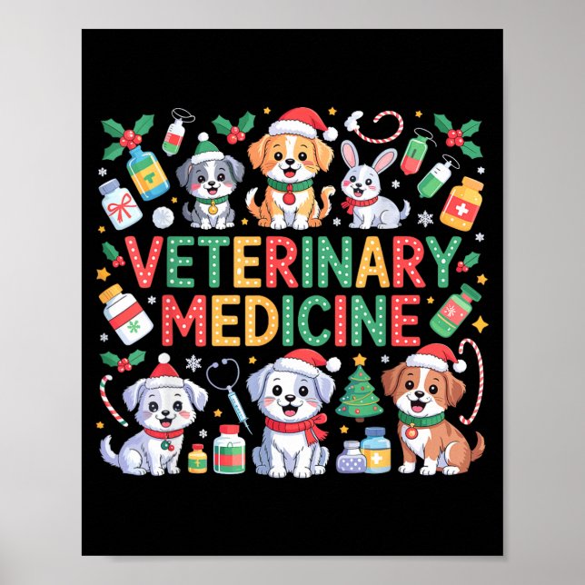 Retro Veterinary Medicine Vet Tech Cat Dog Lover C Poster (Vorne)
