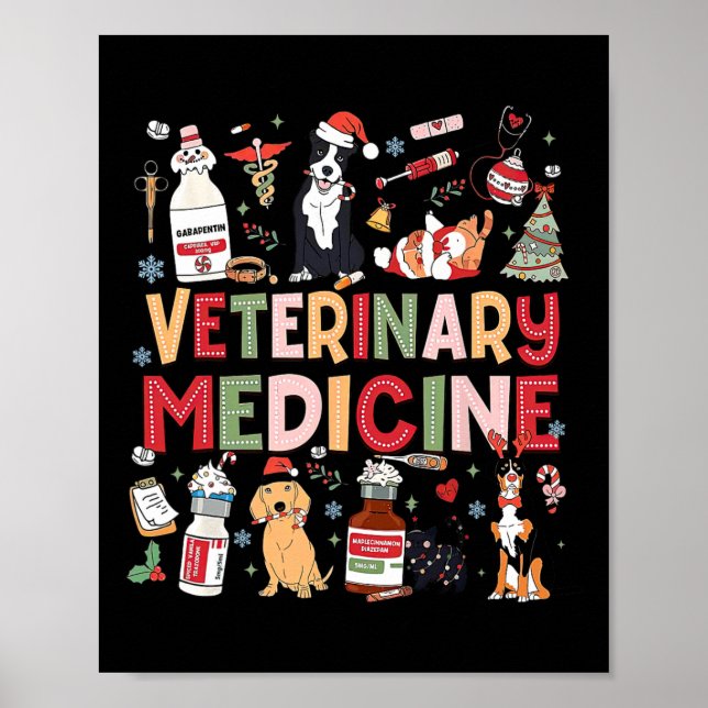 Retro Veterinary Medicine Vet Tech Cat Dog Lover C Poster (Vorne)