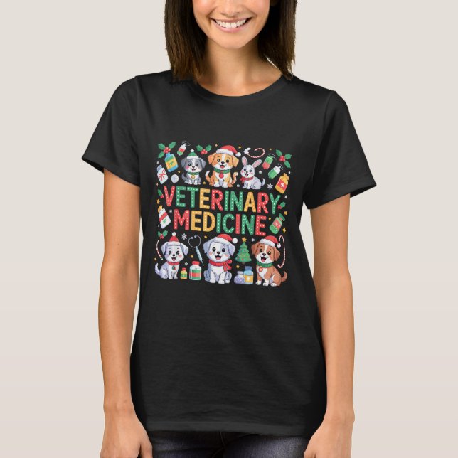 Retro Veterinary Medicine Vet Tech Cat Dog Lover C T-Shirt (Vorderseite)