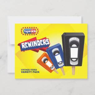 Retro-VHS-Eis-Pop-Parodie Postkarte
