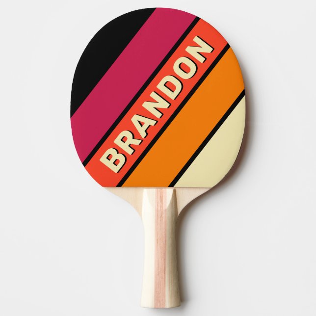 Retro VHS fett mit Name gestrichen Tischtennis Schläger (Vorderseite)