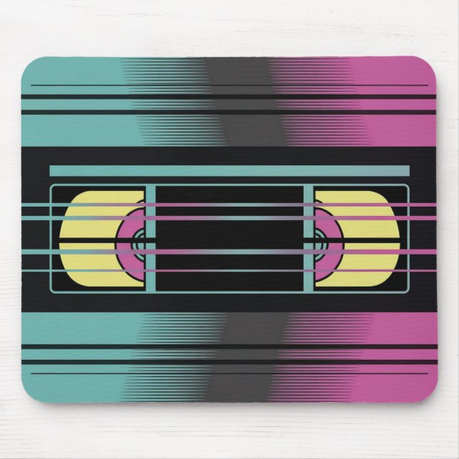 Retro-VHS-Glitch-Ästhetik-Mauspad Mousepad (Vorne)