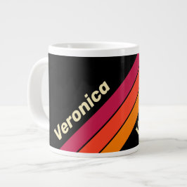 Retro-VHS-Streifen mit Namen Jumbo-Tasse
