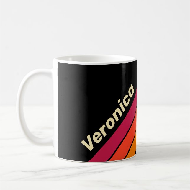 Retro-VHS-Streifen mit Namen Kaffeetasse (Links)