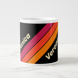Retro VHS Stripes with Name Jumbo-Tasse