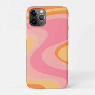 Retro-Vibe Abstract Swirl 60er 70er Pink und Orang Case-Mate iPhone Hülle