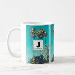 Retro Vibe Monogramm Kaffeetasse