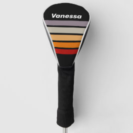 Retro Vibe Rainbow Across Striping with Name Golf Headcover