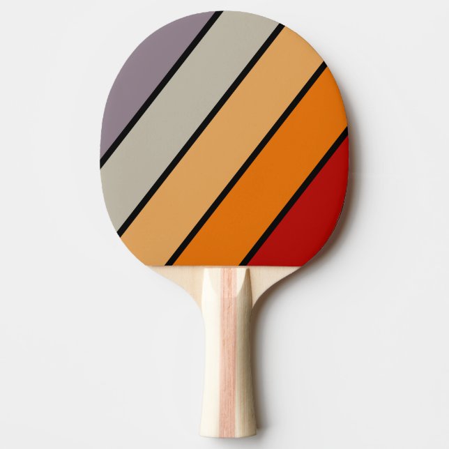 Retro Vibe Rainbow Bold gestreift Tischtennis Schläger (Vorderseite)