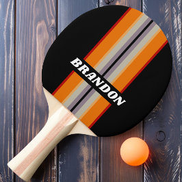 Retro Vibe Rainbow Kundgebung Streifen mit Namen Tischtennis Schläger