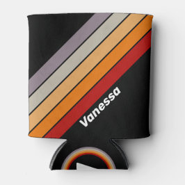 Retro Vibe Rainbow Strichen mit Namen Dosenkühler