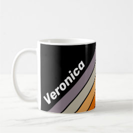 Retro Vibe Rainbow Striped with Name Kaffeetasse
