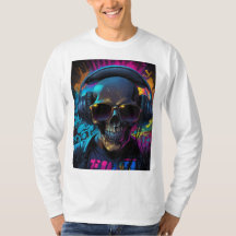 Retro Vibe Skull Graphic mit Music Flair