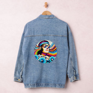 Retro Vibes - 70er Groovy Pixel Art für Hobby Love Jeansjacke