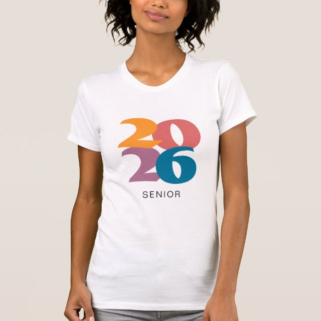 Retro Vibes Abschluss 2024 Senior Personalisiert T-Shirt (Vorderseite)