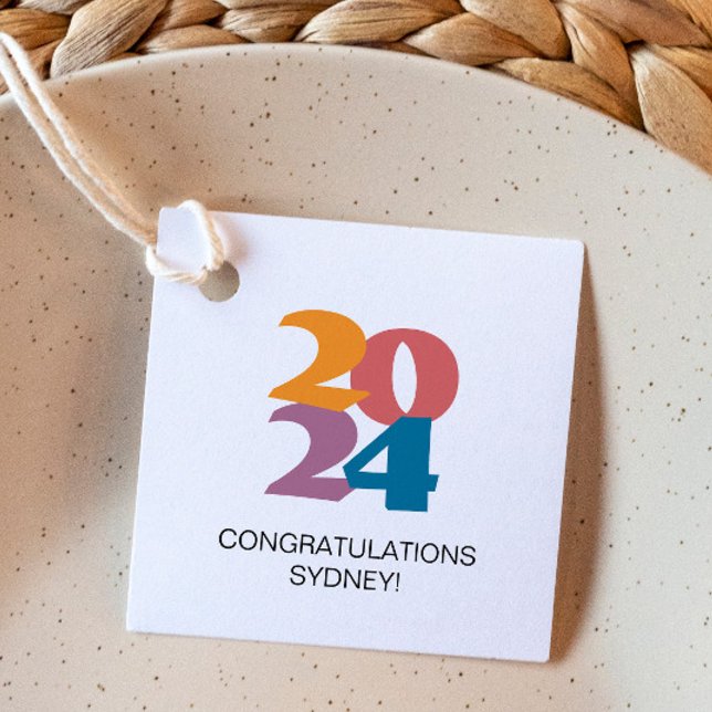 Retro Vibes Abschluss Celebration Party Geschenkanhänger (Von Creator hochgeladen)