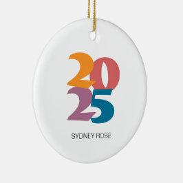 Retro Vibes Abschluss Class of 2025 Keramik Ornament