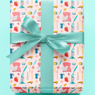 Retro-Vibes Atom-Küchendekor Geschenkpapier