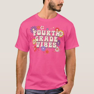 Retro Vibes Boho Floral Hippie Teache T-Shirt