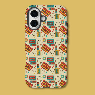 Retro Vibes - Cassette Tapes Pattern der 80er Jahr iPhone 16 Hülle