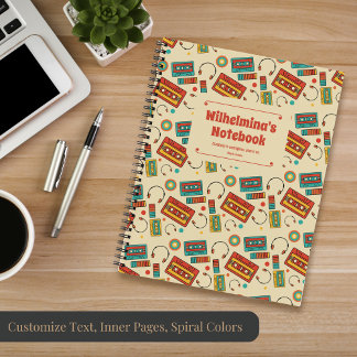 Retro Vibes - Cassette Tapes Pattern der 80er Jahr Notizbuch