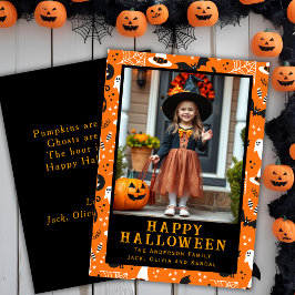 Retro Vibes Custom Foto Happy Halloween Feiertagskarte