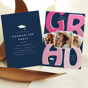 Retro Vibes für eine zeitlose Feier! Abschluss Einladung