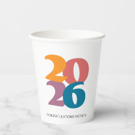 Retro Vibes Graduation Party Class of 2024 Pappbecher