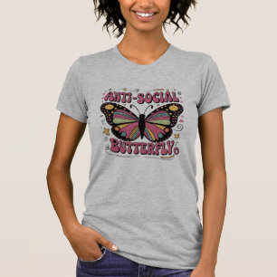 Retro-Vibes: Humor für den anti-sozialen Schmetter T-Shirt