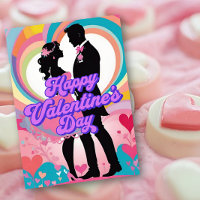 Retro vibes Paar Happy Valentine Day Card