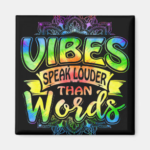 Retro-Vibes sprechen lauter als Worte Yoga-Mandala Magnet