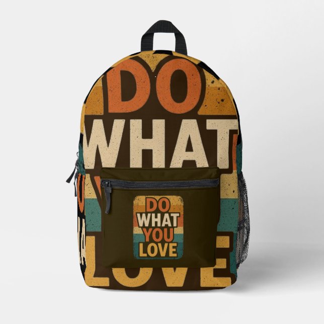 Retro Vibes - Tun Sie, was Sie Liebe Bedruckter Rucksack (Vorderseite)