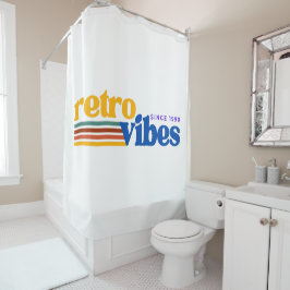 Retro Vibes Typografie Duschvorhang