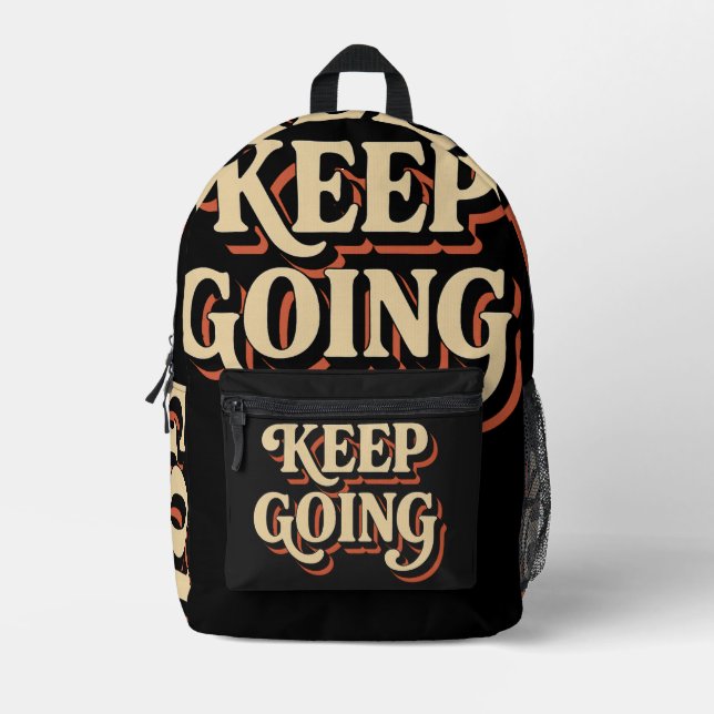 Retro Vibes - Vintage Typografie Bedruckter Rucksack (Vorderseite)