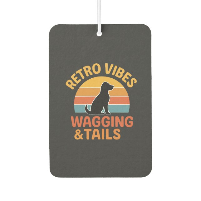 Retro Vibes, Wedelnd & Schwänze Autolufterfrischer (Vorderseite)