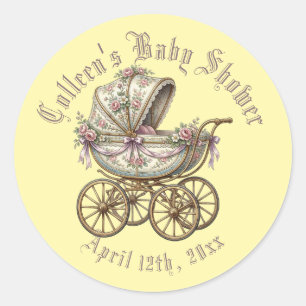 Retro-victorianischer Kinderwagen Runder Aufkleber