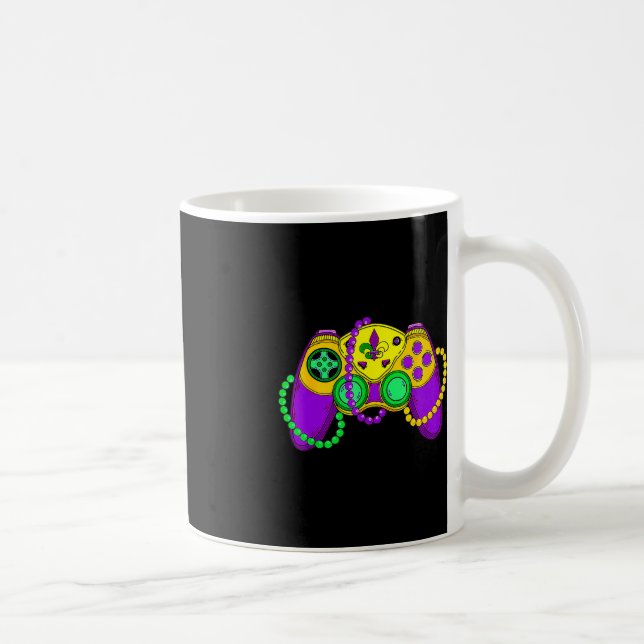 Retro Video Game Controller Hat Mardi Gras Gaming Kaffeetasse (Rechts)