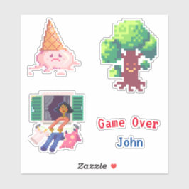 Retro Video Game Pixel Art Custom Aufkleber