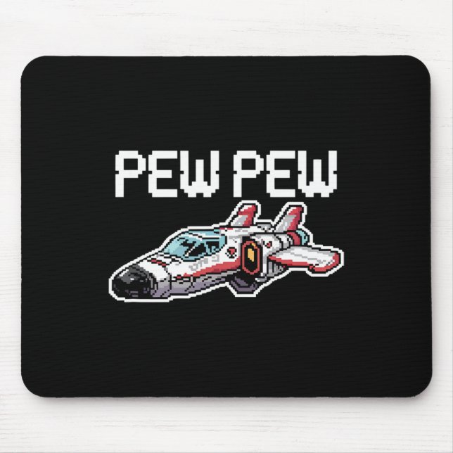 Retro Video Game Ship Arcade Funny Nostalgia Gamer Mousepad (Vorne)