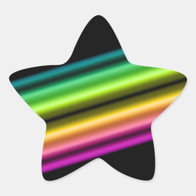 retro Video Neonstreifen :  Stern-Aufkleber (Vorderseite)