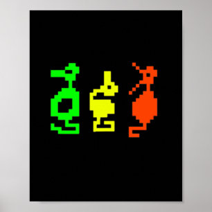 Retro-Videospiel 8-bit-Abenteuer-Drache  Poster