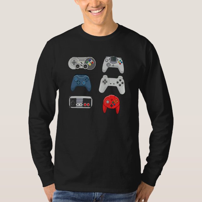 Retro-Videospiel-Controller-Sammlung   Gaming T-Shirt (Vorderseite)