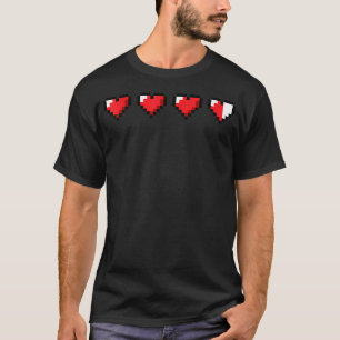 Retro-Videospiel-Pixel-Herz-Gesundheitsbalken 80er T-Shirt